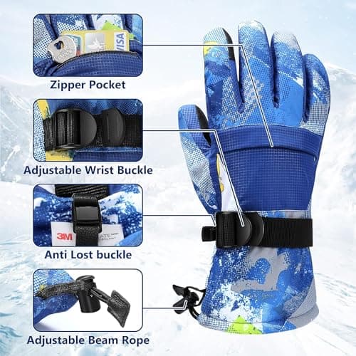 Odtmger Warmest Waterproof & Breathable Ski Gloves, Perfect for Men & Women in Cold Weather