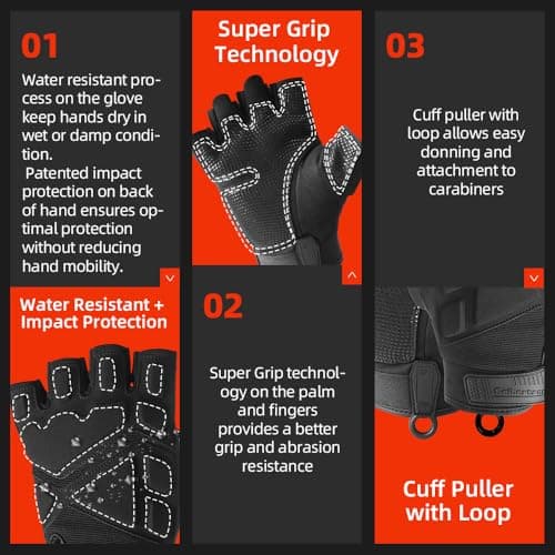 Seibertron Tactical Fingerless Gloves for Men & Women XXS-XXL