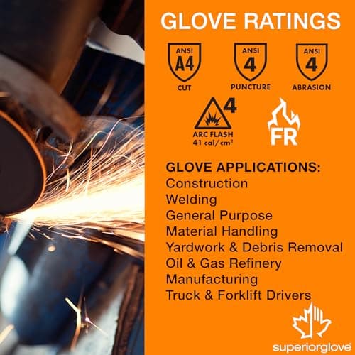 Endura Safety 378GOBKL Arc Flash Gloves - Goat Grain Leather, Water Resistant, Cut Resistant Protection, Medium (1 Pair)