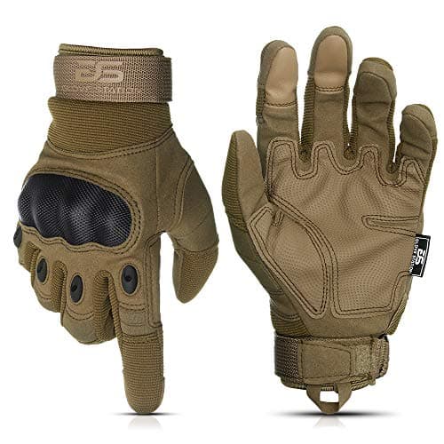 Tactical Shooting Gloves for Men and Women with Touchscreen - Durable and Comfortable — Tan - Hard Knuckle