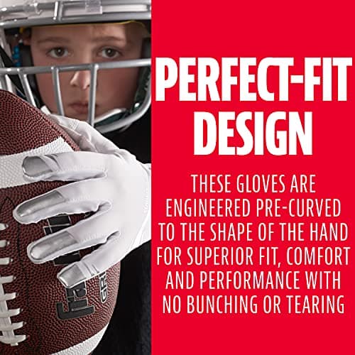 Franklin Sports Supratak White/Chrome Football Receiver Gloves X-Large