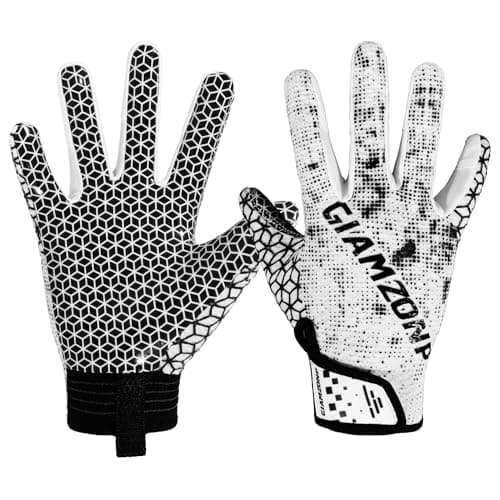 Youth Flag Football Gloves for Kids with Sticky Grip - Snug Fit — Black