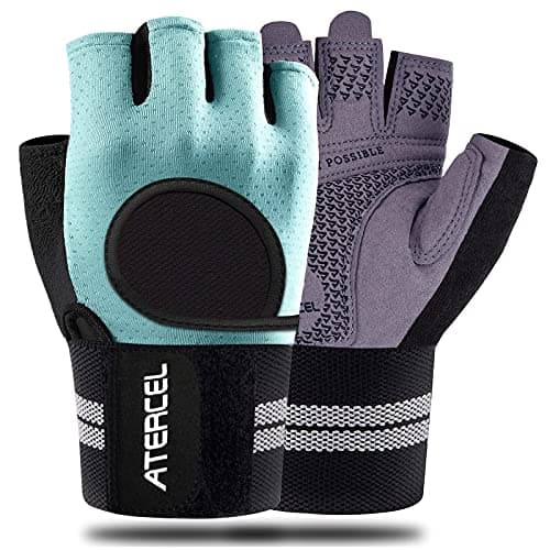 ATERCEL Breathable Weight Lifting Gloves with Wrist Support for Gym Exercise — Aqua