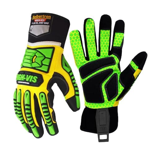 Seibertron HIGH-VIS Rigger Cut5 Gloves CE EN388 Oil & Gas Drilling Protection — Sdxg2