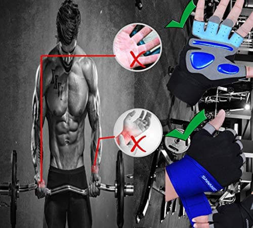 Breathable Workout Gloves for Men & Women - Gym Weight Lifting Support Padded