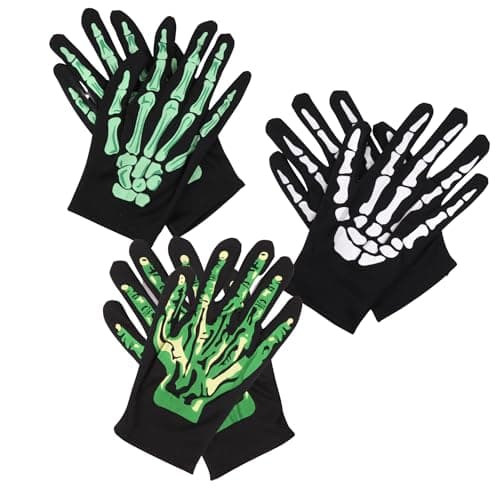 Needzo Halloween Skeleton & Monster Gloves Set, Hand Warmers, 3 Items