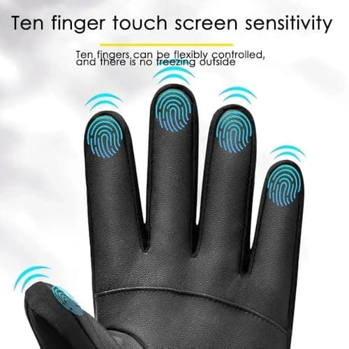 X W EI UNION Winter Warm Touchscreen Gloves Men Women Waterproof Windproof Cold Weather Outdoor Sports