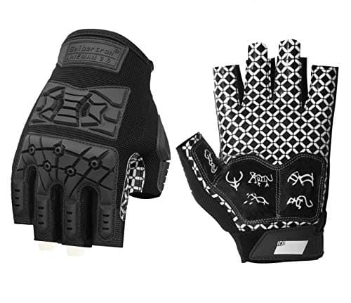 Seibertron Lineman 2.0 Padded Palm Football Gloves, TPR Protection Adult & Youth Sizes — Fingerless Black