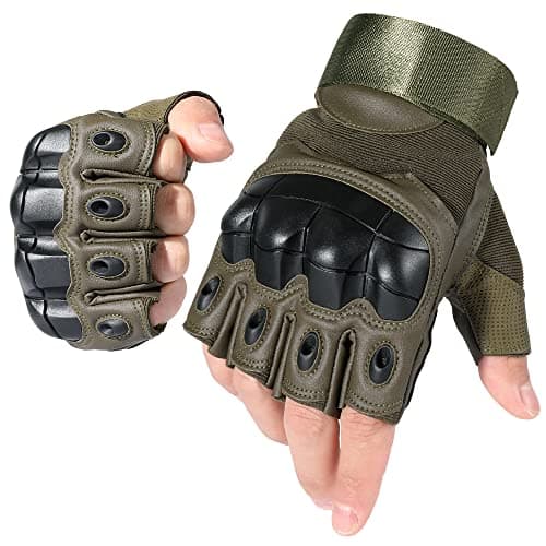Tactical Fingerless Gloves for Motorbike & Motorcycle Riding — # Green