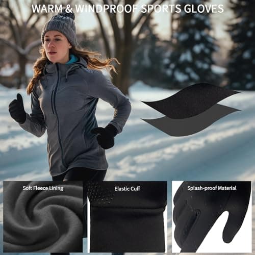 VigorGlove Warm Winter Anti-Slip Touch Screen Gloves with Thermal Fleece Lining