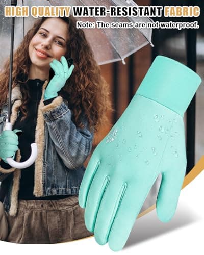 Winter Thermal Waterproof Touchscreen Gloves for Men and Women with Adjustable Zippered Wrist