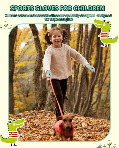 RIGWARL Kids Winter Fleece Gloves for Boys & Girls, Water Repellent & Lightweight