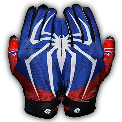 Spider Youth Football Gloves - Tacky Grip Tight Fit Receiver Gloves - Pro Elite Stickiness