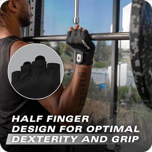 Harbinger Pro Wristwrap Gloves 3.0 for Weightlifting & Fitness Training