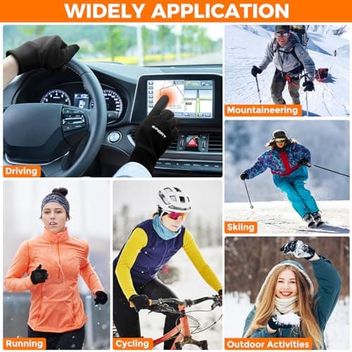 AURUZA Winter Windproof Cycling Gloves for Men with Touch Screen Fingers