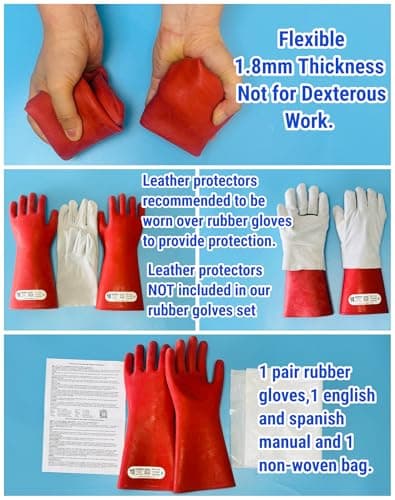 Coolneon 12kV High Voltage Insulation Gloves for Electricians