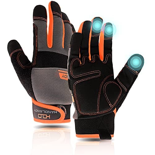 AIGEVTURE Women's Breathable Touch Screen Gloves, Pink, Large — Orange
