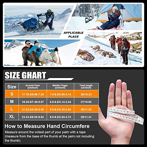 Anqier Winter Gloves -30℉ Waterproof & Windproof Touchscreen for Skiing, Hiking, Running Men & Women