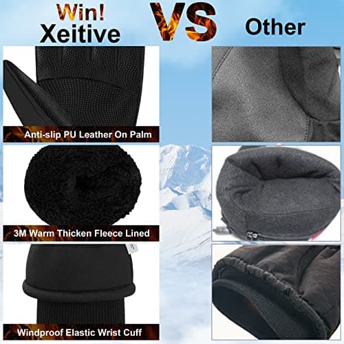 Xeitive Winter Touchscreen Gloves - Windproof Warm for Men and Women