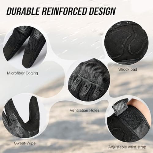 Men's Motorcycle Gloves with Touchscreen Compatibility Soft Palm Pads