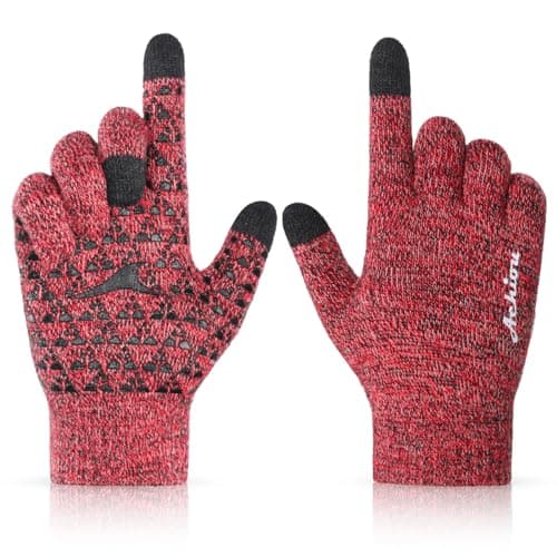 Achiou Winter Gloves for Men & Women - Touch Screen Compatible Warm Running Gloves — Cinnabarred