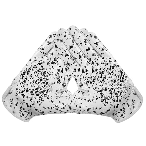 Glorious Traders Wide Receiver Football Gloves with Super Sticky Grip, Black & White