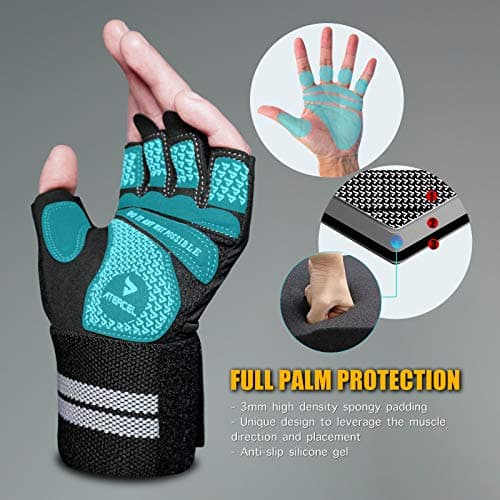 ATERCEL Breathable Weight Lifting Gloves with Wrist Support for Gym Exercise