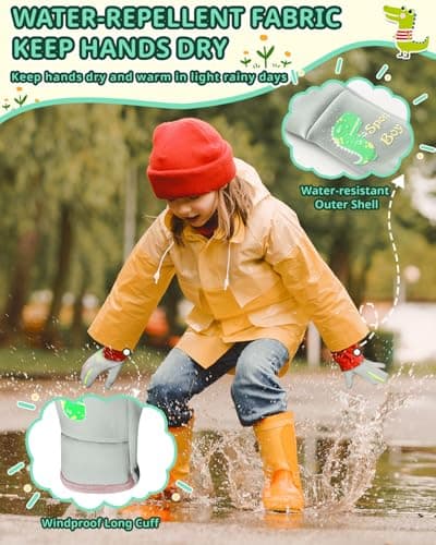 RIGWARL Kids Winter Fleece Gloves for Boys & Girls, Water Repellent & Lightweight