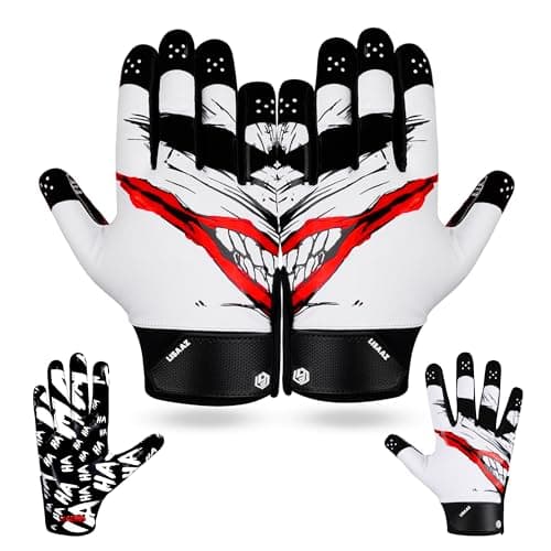 Youth and Adult Football Gloves for Enhanced Ball Feel — Black HAHA