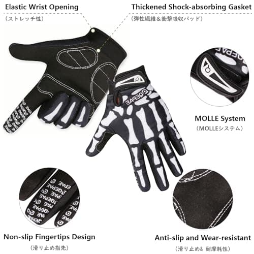JEELAD Windproof Waterproof Cycling Gloves for Men and Women - Skeleton Racing Style