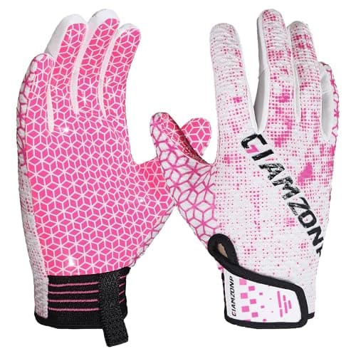 Youth High Grip Football Gloves for Kids Stretch Fit — Pink