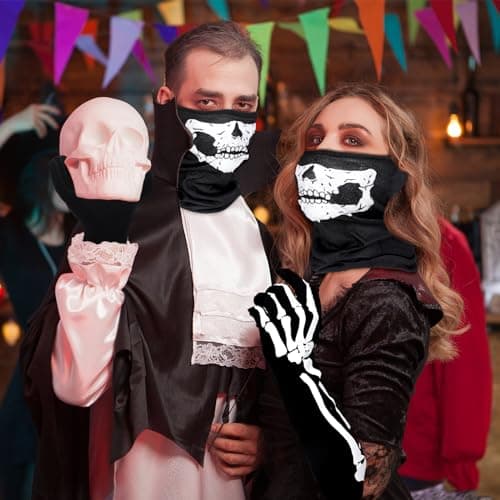 Whaline Skeleton Gloves & Skull Face Masks for Halloween