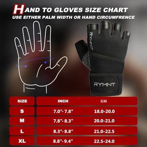 Wrist Support Workout Gloves for Men & Women - Full Palm Protection & Extra Grip