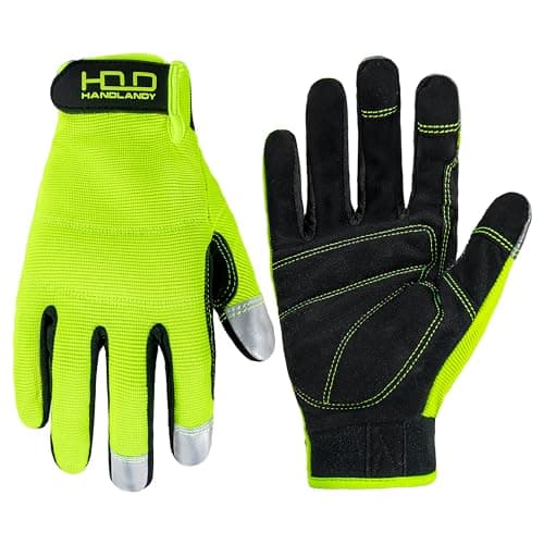 HANDLANDY Touch Screen Utility Gloves for Men & Women — Hi-vis Yellow