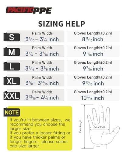PACIFIC PPE Touchscreen Work Gloves, Black, Medium