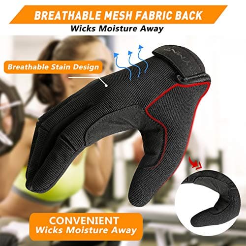 Anti-Slip Full Fingers Gym Gloves for Weight Lifting & Fitness