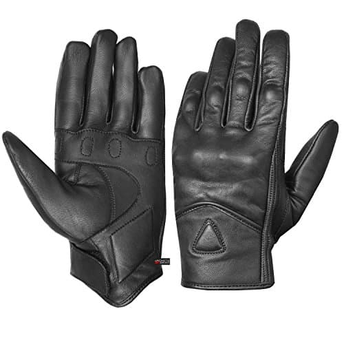 Men's Premium Leather Motorcycle Jacket & Gel Gloves for Street Cruisers