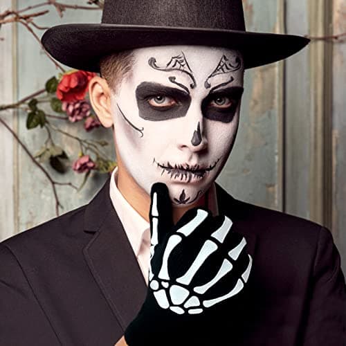 Lousye Halloween Skull Gloves - Touch Screen Warm Skeleton Gloves