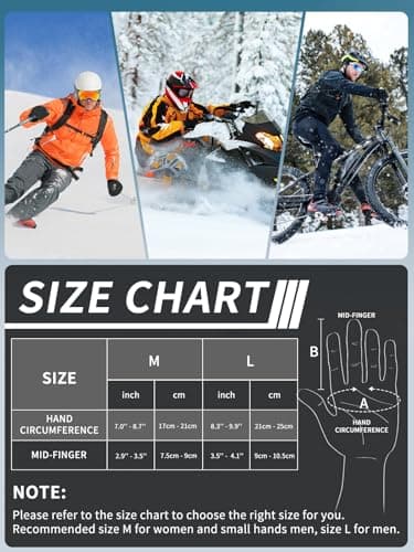 ARFNKIM Waterproof Touchscreen Winter Gloves -20℉ Men Women Ski Thermal