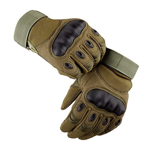 Carbon Fiber Racing Gloves for Motorcycles and ATVs with Touchscreen Compatibility — Green