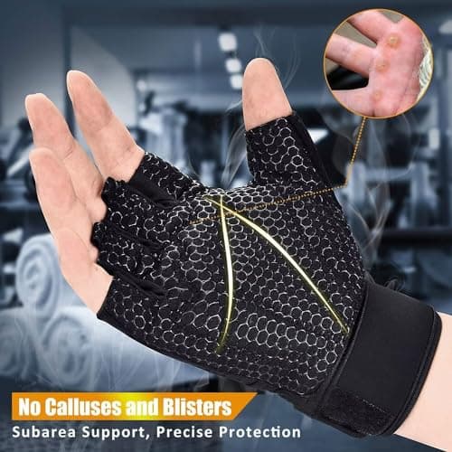 ihuan Breathable Weight Lifting Gloves: Fingerless Wrist Support | Enhanced Grip for Fitness Training