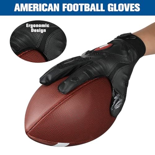 Youth and Adult Silicone Grip Football Gloves