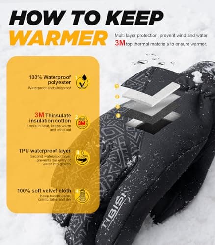 Benirap Winter Touchscreen Gloves: Windproof & Thermal for Men & Women