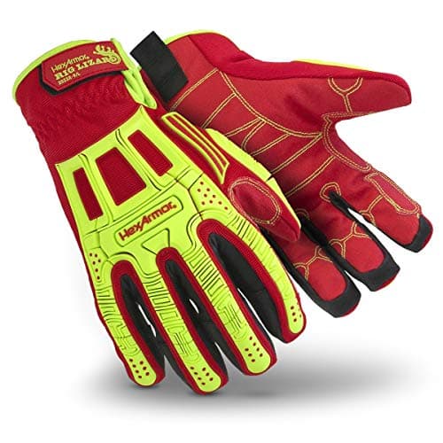 Impact Protection Work Gloves for Safety | Rig Lizard Series — 2023x | Red Cold Weather W/ Impact