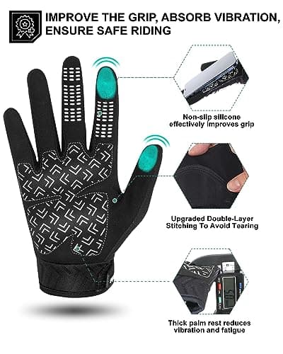 RIGWARL Touchscreen Non-Slip Skeleton Motorcycle Gloves for Men and Women