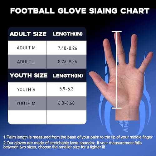 Children's No-Slip Football Gloves, Enhanced Silicone, Adjustable Fit (Blue-Black M/L)