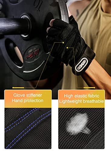 Men's Workout Gloves with Wrist Wraps for Full Palm Protection