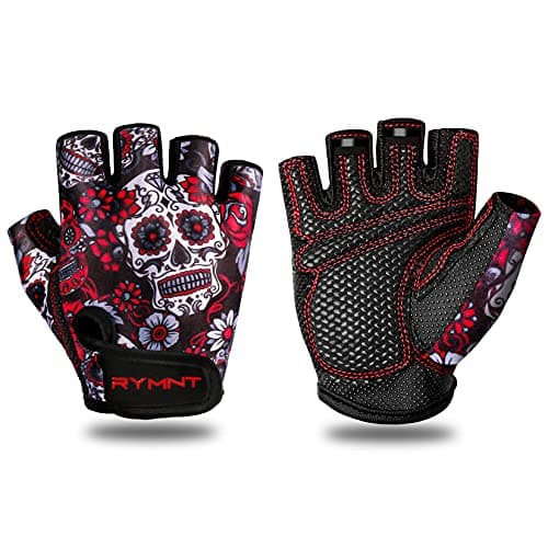 Full Palm Workout Gloves for Men & Women - Extra Grip for Gym, Weight Lifting & More — A6-Surge Skull Red