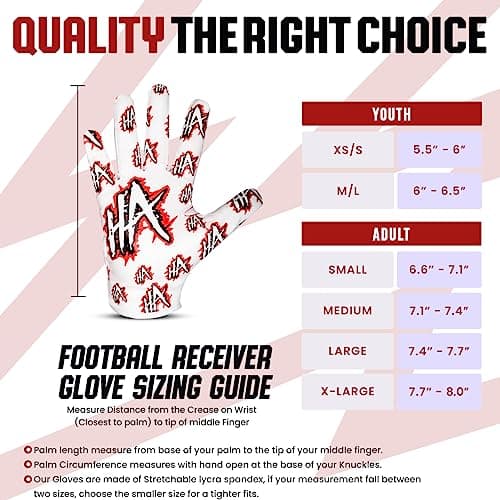 Youth and Adult Football Gloves for Enhanced Ball Feel