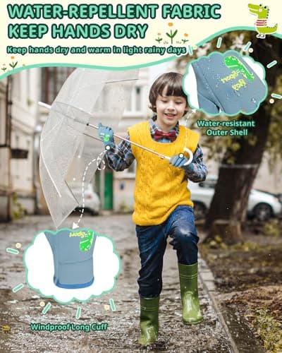 RIGWARL Kids Winter Fleece Gloves Water Repellent Lightweight